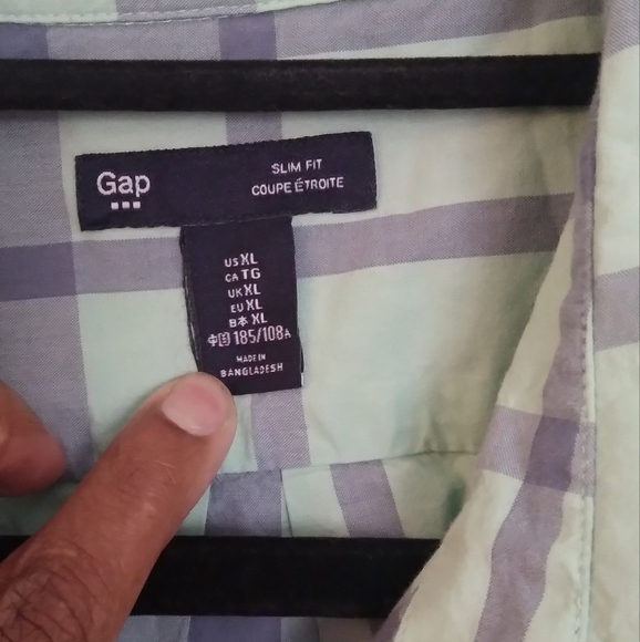 EUC Gap Long Sleeve Plaid Slim Fit Shirt Sz XL - Picture 5 of 5